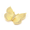 Rack Plating Brass Micro Pave Clear Cubic Zirconia Pendants KK-K341-69G-2
