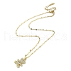 Brass with Rhinestone Bear Pendant Necklaces NJEW-Z026-03B-2