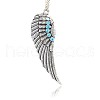 Antique Silver Plated Alloy Wing Big Pendants X-ALRI-N019-03-1