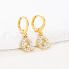 Brass Micro Pave Clear Cubic Zirconia Hoop Earrings FS-WGAF6E5-03-1
