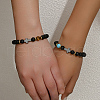 2Pcs Simple Handmade Natural Black Obsidian Round Beads Stretch Bracelets PF0361-2