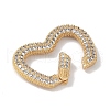 Rack Plating Brass Micro Pave Cubic Zirconia Twister Clasps KK-NH0002-11G-01-2