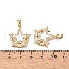 Brass Micro Pave Clear Cubic Zirconia Pendants KK-N254-185G-3