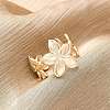 Brass Adjustable Open Cuff Rings for Women RJEW-R021-01G-2