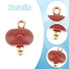 DELORIGIN 48Pcs 12 Styles Mixed Gemstone Rondelle Charms with Rack Plating Brass Loops FIND-DR0001-37-5