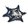Halloween Theme Spider Web Glass Seed Beads Pendants PALLOY-MZ00779-02-3