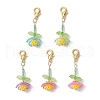 Handmade Glass Seed Beaded and Acylic Flower Pendant Decorations Sets HJEW-MZ00255-2