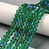 Transparent Electroplate Glass Beads Strands GLAA-F029-2mm-D10-4