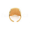 Brass Micro Pave Cubic Zirconia Cuff Rings RJEW-S045-150G-2