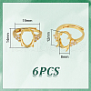 Unicraftale 6Pcs Rack Plating Oval Brass Micro Pave Cubic Zirconia Adjustable Ring Components KK-UN0003-38-4