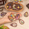 40Pcs 10 Styles Printed Wood Pendants Sets WOOD-TA0001-77-7