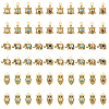60Pcs 15 Styles Antique Golden Tone Alloy Pendants PALLOY-FH00026-1