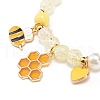Acrylic Imitation Pearl Stretch Bracelet BJEW-JB08448-01-4