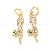 Brass Micro Pave Cubic Zirconia Pendants KK-U056-48G-1