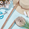 GOMAKERER about 10.5~11 yards Ethnic Style Polycotton Jacquard Leaf Ribbons OCOR-GO0001-15E-5