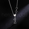304 Stainless Steel Multi Heart Pendant Necklaces for Women FS-WGC7B42-02-1