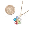 Glass & Glass Seed Beads Flower Pendant Necklaces & Hoop Earrings Sets SJEW-MZ00012-6