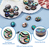 FIBLOOM 20Pcs Abalone Shell/Paua Shell Beads SSHEL-FI0001-03-4