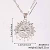 Elegant Hip-hop Style Sun Brass Pave Clear Cubic Zirconia Pendant Necklaces for Daily Wear WW1304-2-2