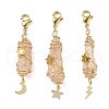Wire Wrapped Nuggets Electroplated Natural Quartz Crystal Pendant Decorations HJEW-JM03127-09-2