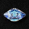 2-Hole Rhombus Glass Rhinestone Buttons BUTT-D001-L-6