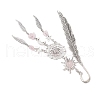 Alloy Sun & Woven Net/Web with Feather Charms Bookmarks AJEW-JK00368-03-4
