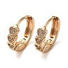 Brass Micro Pave Clear Cubic Zirconia Hoop Earrings for Women EJEW-M238-38KCG-1