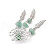 Natural Green Aventurine Dream Catcher Pendants PALLOY-MZ00709-01-4