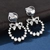 Brass Clear Cubic Zirconia Stud Earrings EJEW-D301-06P-01-1