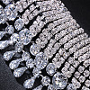 Alloy Full Crystal Rhinestone Multi-layered Teardrop Tassel Bib Necklaces for Women FS-WG9A2DA-02-3