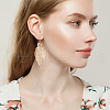 ANATTASOUL 2 Pairs 2 Colors Alloy Aspen Leaf Chandelier Earrings EJEW-AN0001-49-4