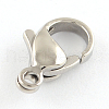 Tarnish Resistant Polished 316 Surgical Stainless Steel Lobster Claw Clasps X-STAS-R072-14A-1