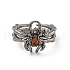 Zinc Alloy Rhinestone Solitaire Ring RJEW-Z048-07B-02-2