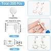 SUNNYCLUE 100Pcs Flat Round Shape 304 Stainless Steel Stud Earring Findings STAS-SC0008-60-2