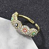 Brass Micro Pave Cubic Zirconia Cuff Rings for Women RJEW-D322-08G-3