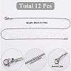 SUNNYCLUE 12Pcs 304 Stainless Steel Box Chain Necklaces Set NJEW-SC0001-21-2