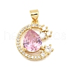 Brass Micro Pave Cubic Zirconia Pendants KK-K401-11G-1