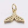 Brass Micro Pave Cubic Zirconia Charms ZIRC-F085-06G-2