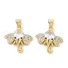 Brass Micro Pave Cubic Zirconia Pendants KK-Z098-04G-1