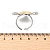 Brass Micro Pave Cubic Zirconia Cuff Rings for Women RJEW-F184-01A-GP-5