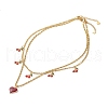 Dainty Heart & Cherry Alloy Enamel Pendant Necklaces Set for Teen Girl Women NJEW-JN03757-2