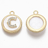 Brass Micro Pave Cubic Zirconia Pendants KK-R130-034-C-NF-2