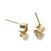 Brass with Cubic Zirconia Stud Earrings Finding KK-Q048-16G-2