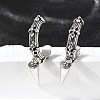 C-Shaped with Cone Brass Stud Earrings EJEW-S261-06G-1