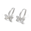 999 Fine Silver Bowknot Hoop Earrings EJEW-P296-04P-1
