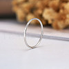 Rhodium Plated 925 Sterling Silver Plain Band Rings RJEW-P099-01A-P-2