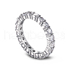 Rhodium Plated 925 Sterling Silver Micro Pave Cubic Zirconia Finger Ring for Women RJEW-F150-01B-01P-1