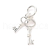 S925 Sterling Silver Double Keys Charms STER-K183-02B-S-1