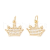 Rack Plating Brass Micro Pave Clear Cubic Zirconia Pendants ZIRC-I057-09G-1