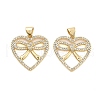 Brass Pave Clear Cubic Zirconia Pendants KK-U009-05D-G-1